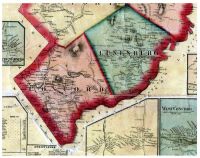 1859 Old MAP of Concord and Lunenburg, in Essex County, Vermont; with inset maps of COncord Corners, West Concord and Lunenburg Corners. 